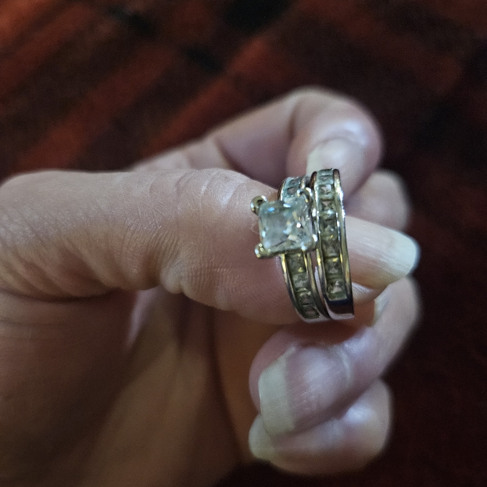 10k real white gold sets of rings